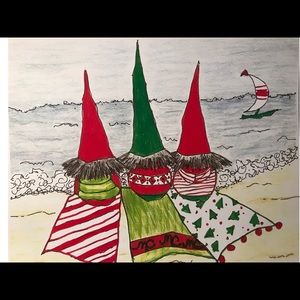 COPY - Christmas Beachgnomers, Print from original design.